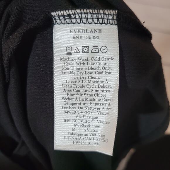 Everlane	Size	XS The Naia Black Cami Tank Top String Strap Casual Basics Minimal - Picture 9 of 9